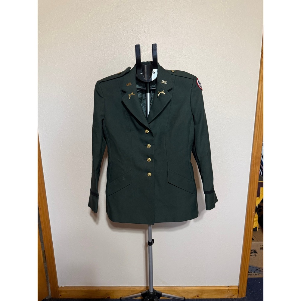 Marlow White US Army Dress Green Uniform Jacket Military Police Insignia Womens